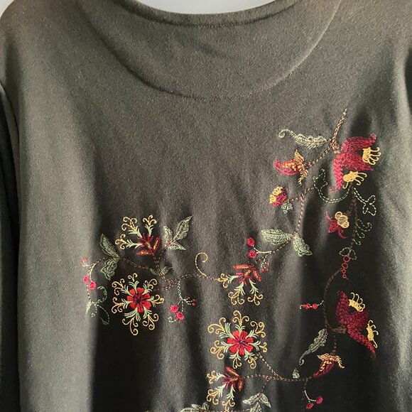 Christopher & Banks Year 2006 Womens Jacket Floral Embroidered Brown Size 2XL. - Picture 8 of 16